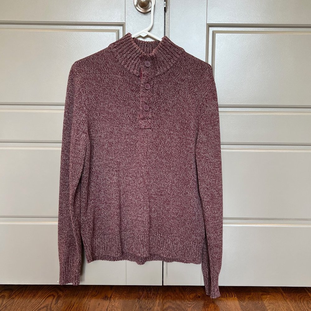 Merona men's marled knit sweater sz M burgundy